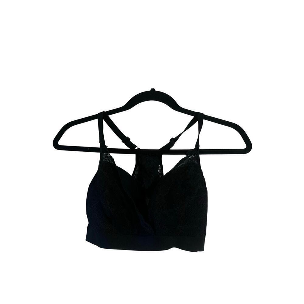 Chantelle Women’s Lace Racerback Black Bra Soft Cup No Underwire Large